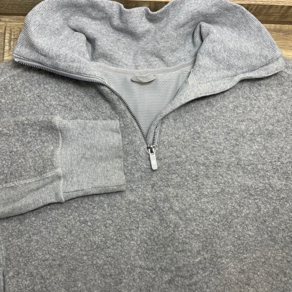 Lululemon Stand Out Sherpa Grey Wool Blend 1/2 Zip Mock Pullover Sweater Women 6